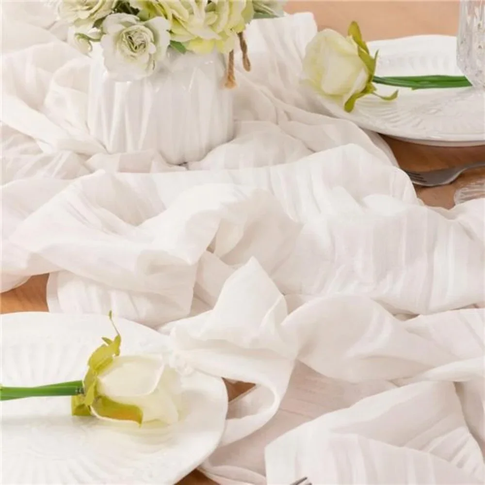 Ivory Table Runner 10FT Cheesecloth Farmhouse Boho Wedding Dining Room Decor